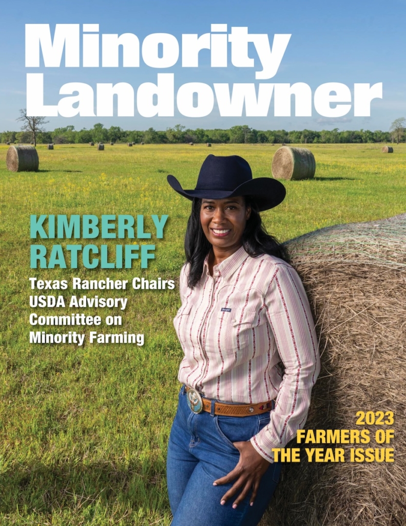 kimberly ratcliff featured on the cover of minority landowner magazine